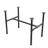 Industrielt sofabordsstel i støbejern, H-form, 71 × 45 cm, højde 52 cm, trekvartsvisning