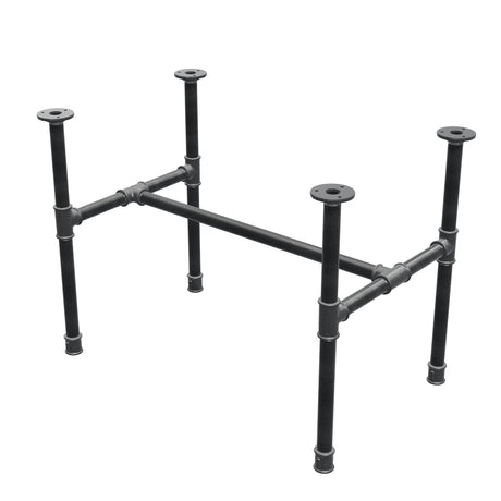 Industrielt sofabordsstel i støbejern, H-form, 71 × 45 cm, højde 52 cm, trekvartsvisning