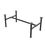 Industrielt sofabordsstel i støbejern, H-form, 81 × 45 cm, højde 32 cm, trekvartsvisning