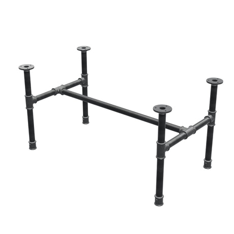 Industrielt sofabordsstel i støbejern, H-form, 81 × 45 cm, højde 42 cm, trekvartsvisning