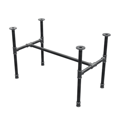Industrielt sofabordsstel i støbejern, H-form, 81 × 45 cm, højde 52 cm, trekvartsvisning