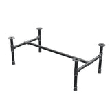 Industrielt sofabordsstel i støbejern, H-form, 91 × 51 cm, højde 32 cm, trekvartsvisning