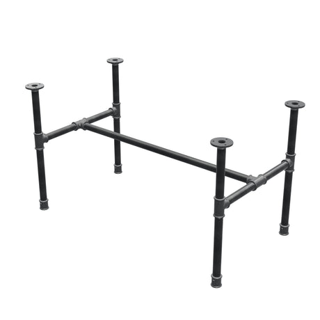 Industrielt sofabordsstel i støbejern, H-form, 91 × 51 cm, højde 52 cm, trekvartsvisning