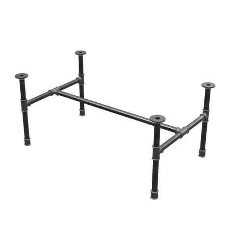 Industrielt sofabordsstel i støbejern, H-form, 91 × 55 cm, højde 42 cm, trekvartsvisning