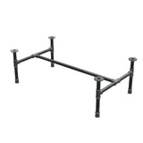 Industrielt sofabordsstel i støbejern, H-form, 96 × 55 cm, højde 32 cm, trekvartsvisning