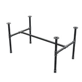 Industrielt sofabordsstel i støbejern, H-form, 96 × 55 cm, højde 52 cm, trekvartsvisning