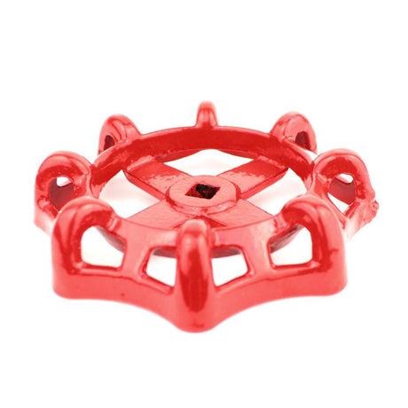 Volant rouge 125mm - volant de vanne décoratif en fonte rouge - vue 2