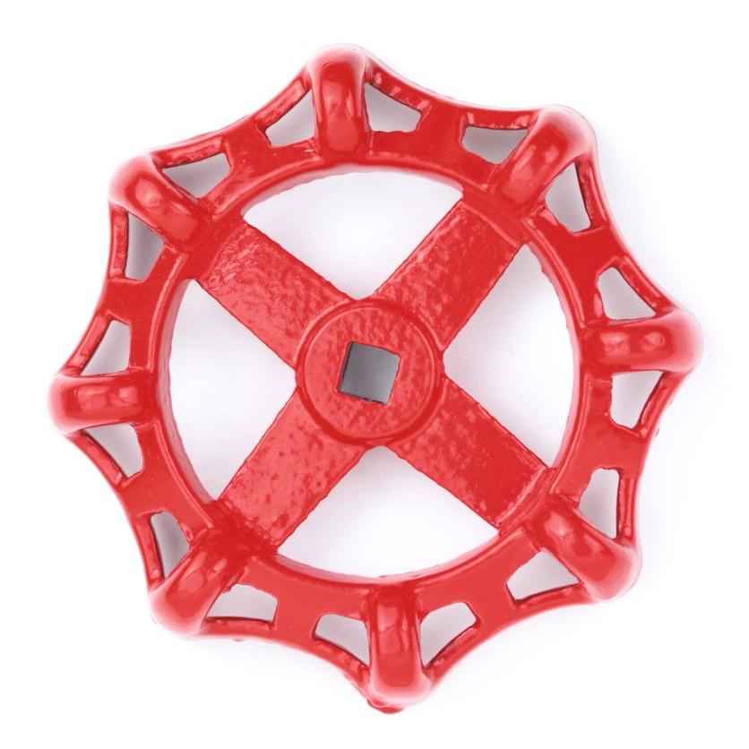 Volant rouge 125mm - volant de vanne décoratif en fonte rouge - vue 3