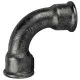 Coude grand rayon 90° F/F fonte noire - coude courbe à grand rayon en fonte