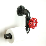 Dérouleur papier WC style vanne | Modèle 3, grand volant fonte - accessoire WC style industriel en plomberie