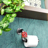 Dérouleur papier WC vanne rouge modèle 3 - petit volant fonte et laiton