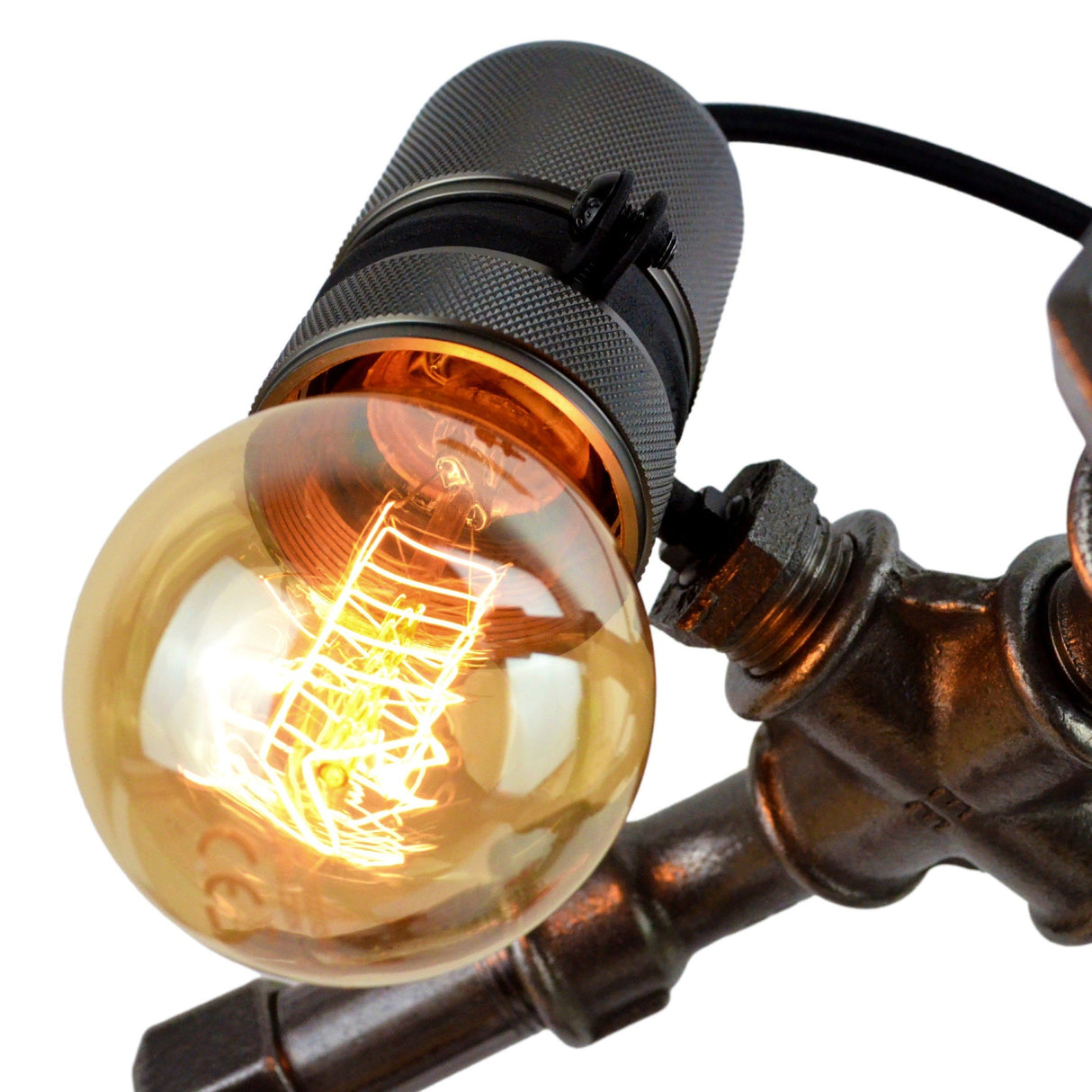 Lampe "Le Skateur" - détail tête de la lampe skateur