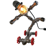Lampe "Le Skateur" - lampe robot skateur en raccords de plomberie - vue 9