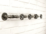 Patère, Porte-manteau 4 volants noirs allongés | 3 tailles - porte-manteau mural style industriel