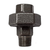 Raccord fonte noire union conique Mal/Fem filetage 1/2" Ø21 sur filets 