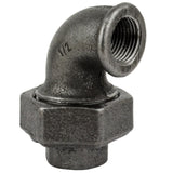 Coude Union F/F fonte noire - raccord union coudé pour plomberie décorative