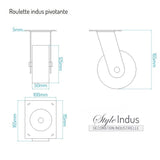 Roulette industrielle noire pivotante - métal - 125mm - frein bloquant - roulette industrielle avec frein pour meuble