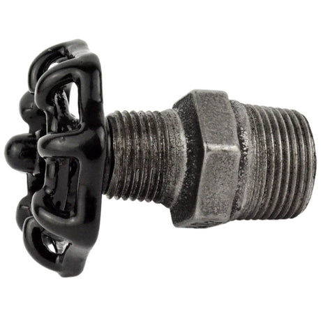 Volant noir 52mm sur mamelon - volant de vanne décoratif en fonte noire - vue 6